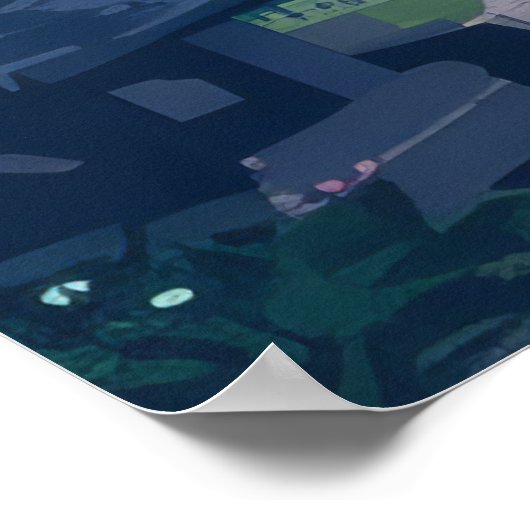 城日本の画素美術景観ファンタジーポスター ポスター (角)