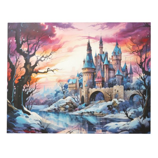 城景観概念抽象芸術カラフル景観 ノートパッド (正面)