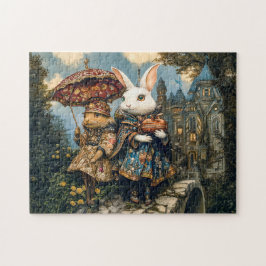 城橋に兎が二頭、ファンタジー場 ジグソーパズル