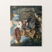 城橋に兎が二頭、ファンタジー場 ジグソーパズル (縦)