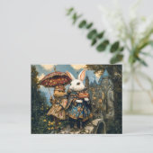 城橋に兎が二頭、ファンタジー場 ポストカード (スタンド正面)