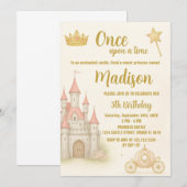 城王室のプリンセス誕生日招待状 招待状 (正面/裏面)