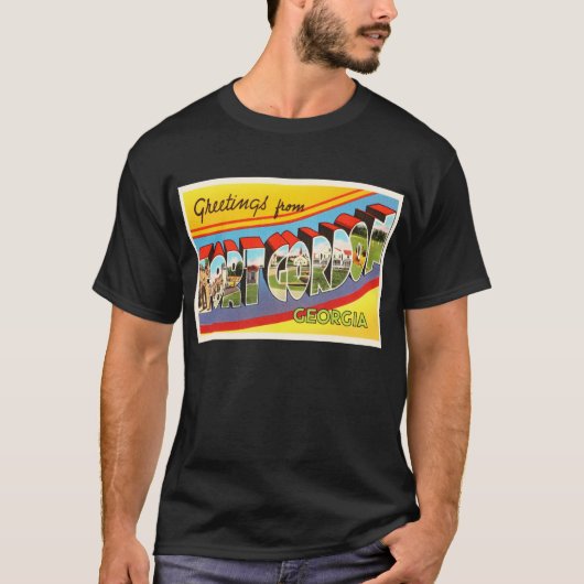 城砦のゴードンジョージアGAの古いヴィンテージ旅行郵便はがき Tシャツ (正面)