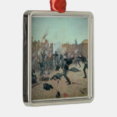 城砦の防御: インディアンは米国の騎兵隊を攻撃します メタルオーナメント (右)