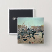 城砦の防御: インディアンは米国の騎兵隊を攻撃します 缶バッジ (正面&裏面)