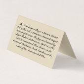 城砦のSumterの旗の名刺- "テントスタイルカード" 名刺 (裏面)