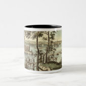 城砦ハミルトンからのスタテン島そして狭いところ ツートーンマグカップ (中央)