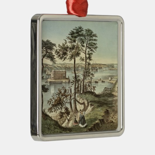 城砦ハミルトンからのスタテン島そして狭いところ メタルオーナメント (右)