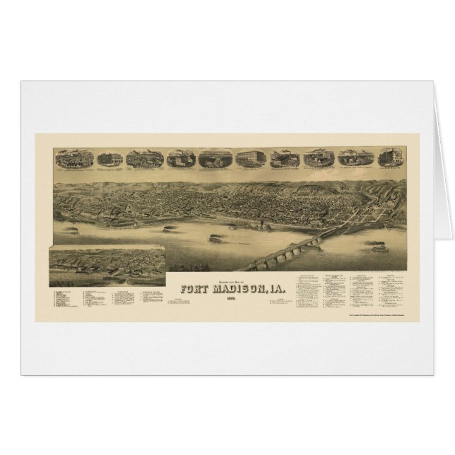 城砦マディソンのIAのパノラマ式の地図- 1888年 (正面横)