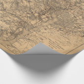城砦及び道1865年との軍の地図N.E.ヴァージニア ラッピングペーパー (角)