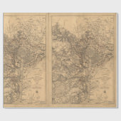 城砦及び道1865年との軍の地図N.E.ヴァージニア ラッピングペーパー (フラット)