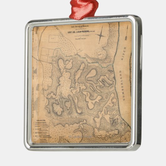 城砦Donelson -内戦パノラマ式Maの戦い メタルオーナメント (左)