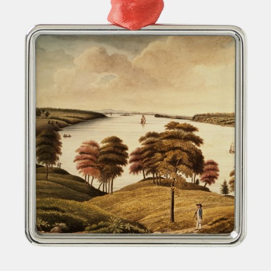 城砦Knyphansenからのハドソン川の眺め メタルオーナメント (正面)