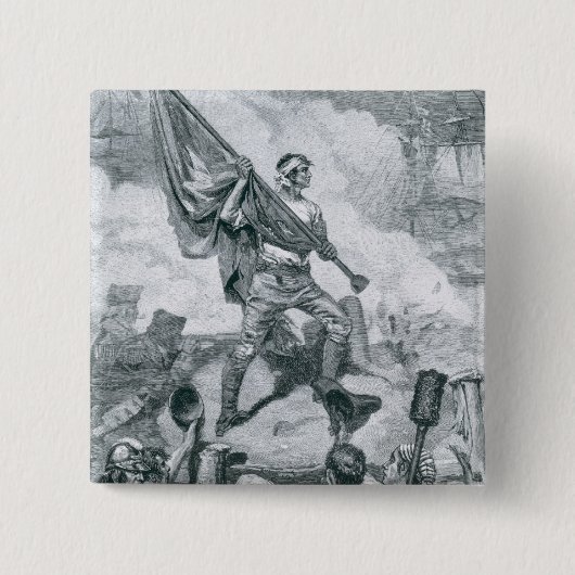 城砦Moultrieの戦いのJasper下士官 缶バッジ (正面)