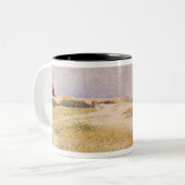 城砦Samson 1885年のゲオルゲスピエールSeurat |の眺め ツートーンマグカップ (正面左)