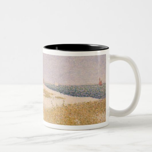 城砦Samson 1885年のゲオルゲスピエールSeurat |の眺め ツートーンマグカップ (右)