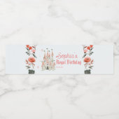 城誕生日王室の水瓶用ラベルピンク ペットボトルラベル (シングルラベル)