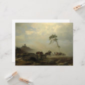 城跡と馬の乗り手のある風景 カード (正面/裏面インサイチュ)