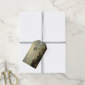 城跡と馬の乗り手のある風景 ギフトタグ (より糸付き)