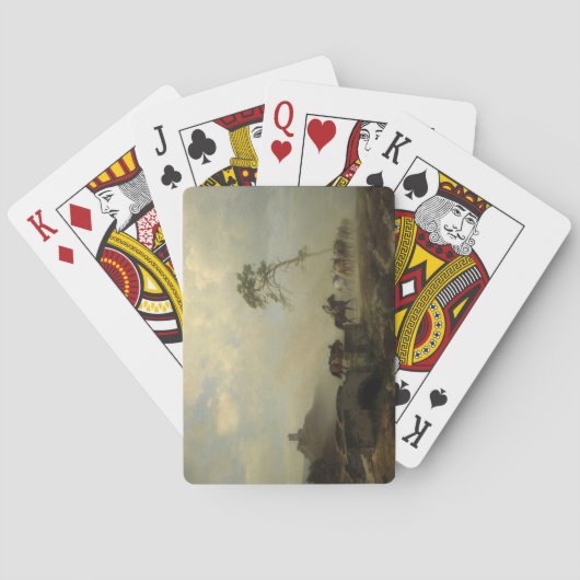 城跡と馬の乗り手のある風景 トランプ (裏面)