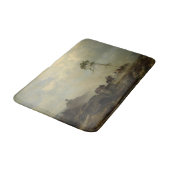 城跡と馬の乗り手のある風景 バスマット (アングル)