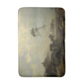 城跡と馬の乗り手のある風景 バスマット (正面縦)