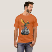 城飛んでいるのTシャツの龍 Tシャツ (正面フル)