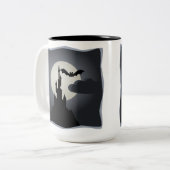 城、こうもり、満月ハロウィンマグ ツートーンマグカップ (正面左)