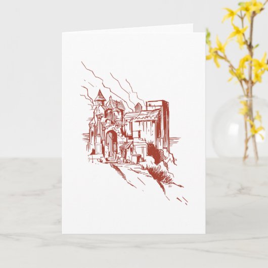 城 カード (黄色い花)