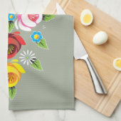 城-伝統的な運河の民芸 キッチンタオル (四つ折り)