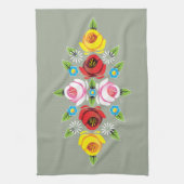 城-伝統的な運河の民芸 キッチンタオル (縦)