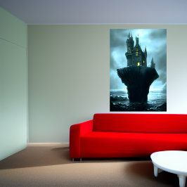 城、岩、海 | AIアートポスター ポスター