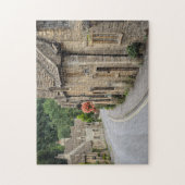 城Combeのイギリスのパズルの蜂蜜の色のコテッジ ジグソーパズル (縦)