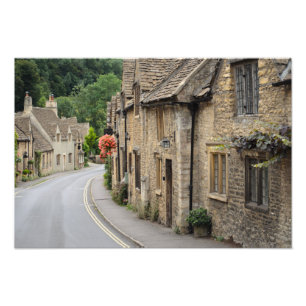 城Combeのイギリスの写真のプリントのコテージ フォトプリント