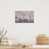 埠頭に接近する帆船 ポスター (キッチン)