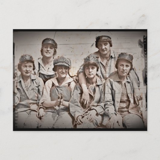 埠頭の造船所労働者グループ ポストカード (正面)