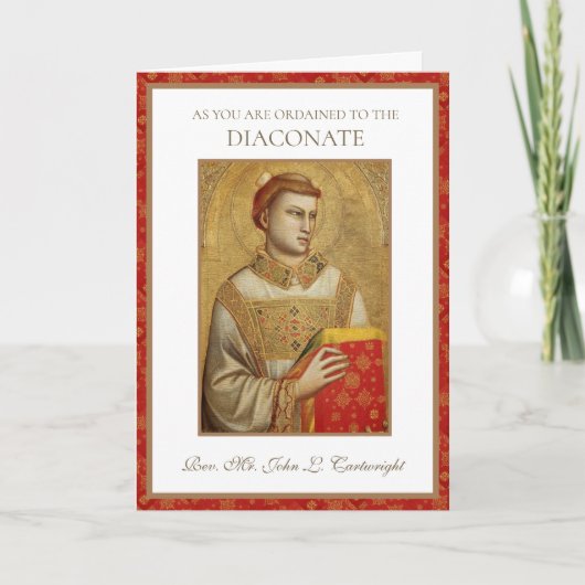 執事職への任命式に際して カード (正面)