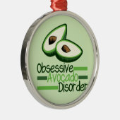 執拗なアボカドの無秩序のカッコいいの緑 メタルオーナメント (右)