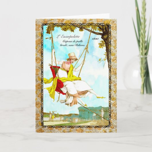 執権期間のファッションの1800年の挨拶状 カード (正面)