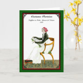 執権期間のファッションの1800年の挨拶状 カード (黄色い花)