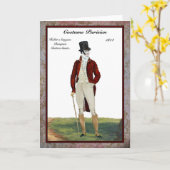 執権期間のファッションの1814年の挨拶状 カード (黄色い花)