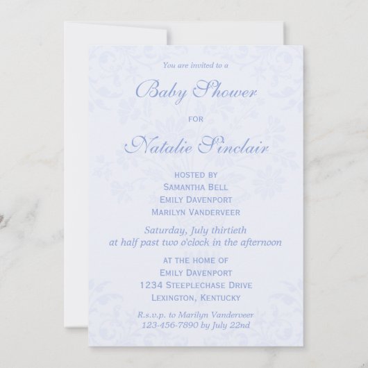 執権期間のベビーシャワーのパーソナライズでカスタムな招待状 招待状 (裏面)