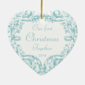 執権期間の優雅の初めてのクリスマスは一緒に飾ります セラミックオーナメント (裏面)