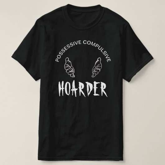 「執着する人」面白いホーダー Tシャツ (デザイン正面)