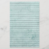 執筆およびラインが付いている動揺してなヴィンテージの青 便箋 (正面)