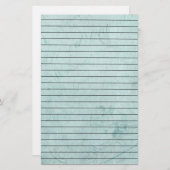 執筆およびラインが付いている動揺してなヴィンテージの青 便箋 (正面/裏面)