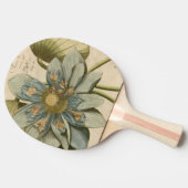執筆のタンの背景の青のはすの花 卓球ラケット (横)