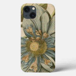 執筆のタンの背景の青のはすの花 iPhone 13ケース
