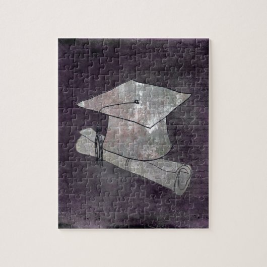 執筆のヴィンテージの紙の卒業の帽子 ジグソーパズル (縦)