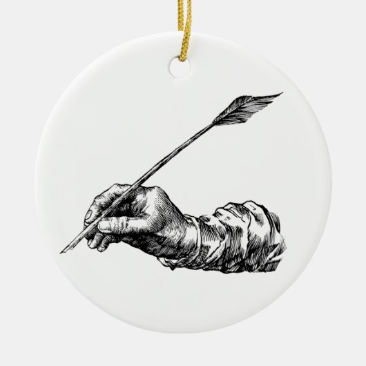 執筆手 セラミックオーナメント (正面)